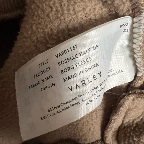 Varley Roselle Half Zip Teddy Fleece Pullover Sweatshirt Tan Size Medium - Picture 11 of 13